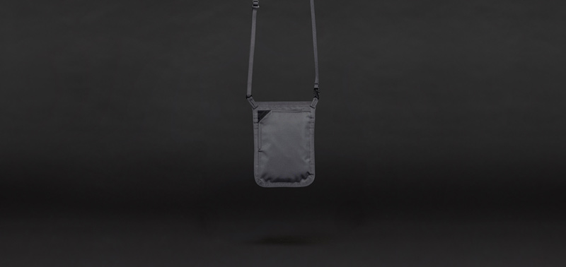 NECK POUCH STANDARD S STONE GRAY
